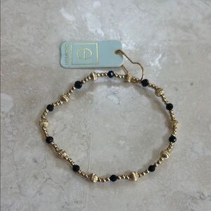 e newton Gold and Black Beaded Bracelet